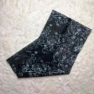 Wrap Scarf  Sheer Floral Black & Silver